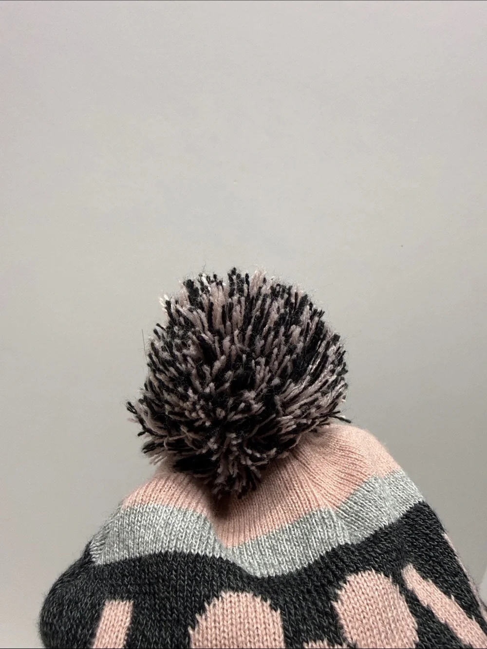 Disney Mickey Mouse Gray & Pink Pom-Top Knit Beanie with Cuffed Logo